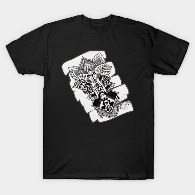 Ganesha Drawing T-Shirt by Evolve's Arts 